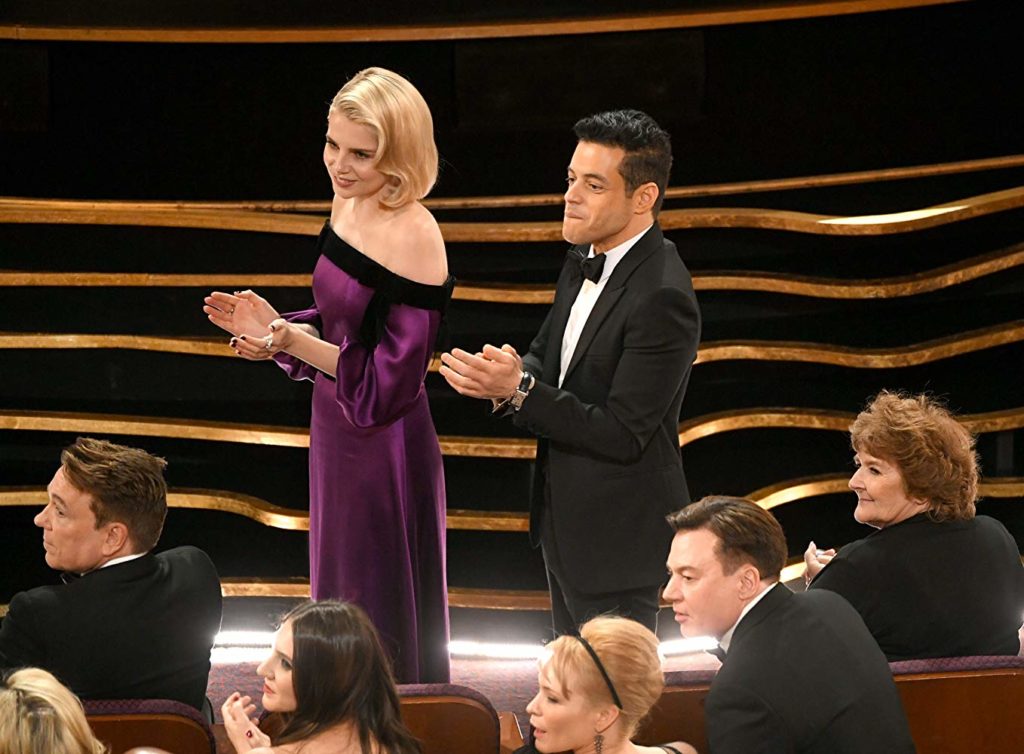 Rami Malek e Lucy Boynton no Oscar 2019